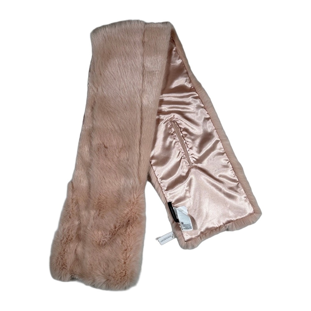 Banana‎ Republic Faux Fur Scarf Pink Satin Lined One Size Womens